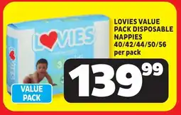 Usave Lovies value pack disposable nappies offer