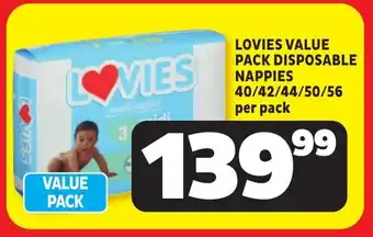 Usave Lovies value pack disposable nappies offer