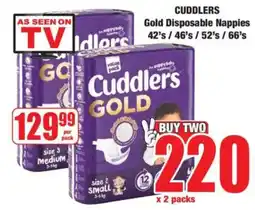Boxer CUDDLERS Gold Disposable Nappies offer