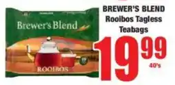 Boxer BREWER'S BLEND Rooibos Tagless Teabags offer