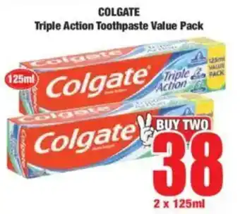 Boxer COLGATE Triple Action Toothpaste Value Pack offer