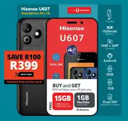 Checkers Hisense U607 Smartphone 4G LTE offer