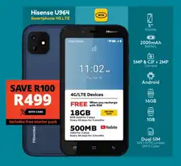 Checkers Hisense U964 Smartphone 4G LTE offer