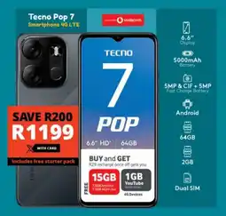 Checkers Tecno Pop 7 Smartphone 4G LTE offer