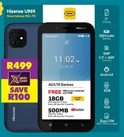 Shoprite Hisense U964 Smartphone 4G LTE offer