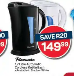 Pick n Pay Pineware 1.7 Litre Automatic Cordless Kettle offer