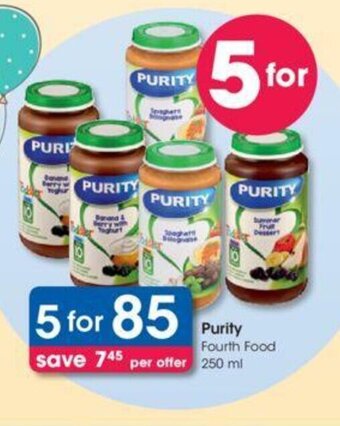 Clicks Purity Fourth Food 250ml offer
