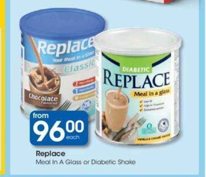 Replace Meal In A Glass or Diabetic Shake offer at Clicks