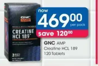 Clicks GNC AMP Creatine HCL 189 120 Tablets offer