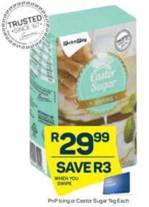 Pick n Pay PnP Icing or Castor Sugar 1kg offer