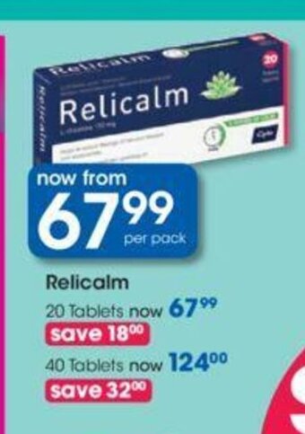 Clicks Relicalm 20 Tablets offer