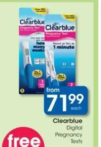 Clicks Clearblue Digital Pregnancy Tests offer