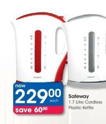 Clicks Safeway 1.7 Litre Cordless Plastic Kettle offer