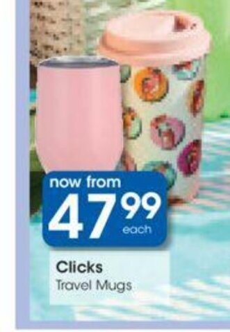 Clicks Clicks Travel Mugs offer