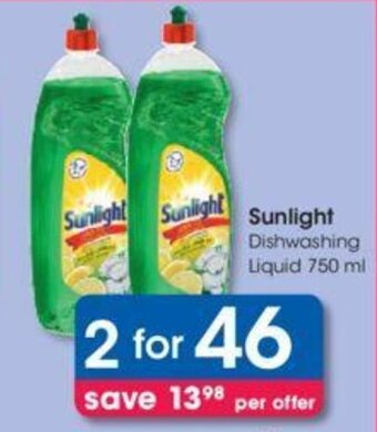 Clicks Sunlight Dishwashing Liquid 750 ml offer
