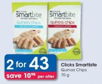 Clicks Smartbite Quinoa Chips 70g