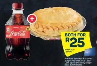 Pick n Pay PnP Pies Asstd and Fanta Coca-Cola, Sprite or Stoney Ginger Beer 300ml Bottle offer
