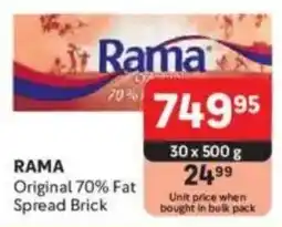 Makro RAMA Original 70% Fat Spread Brick offer