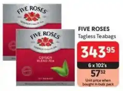 Makro FIVE ROSES Tagless Teabags offer