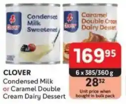 Makro CLOVER Condensed Milk or Caramel Double Cream Dairy Dessert offer