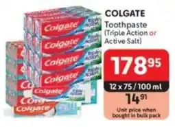 Makro COLGATE Toothpaste Triple Action or Active Salt offer