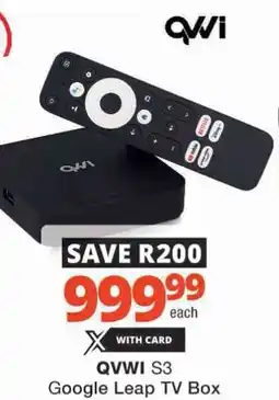 Checkers Hyper QVWI S3 Google Leap TV Box offer