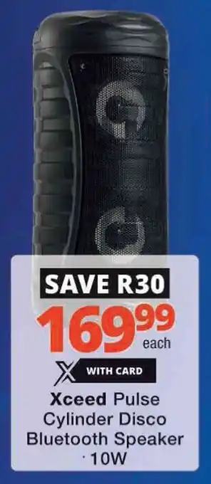 Checkers Hyper Xceed Pulse Cylinder Disco Bluetooth Speaker offer