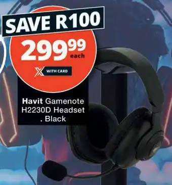 Checkers Hyper Havit Gamenote H2230D Headset offer