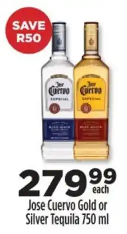 Diamond Discount Liquor Jose Cuervo Gold or Silver Tequila offer