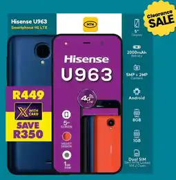 Shoprite Hisense U963 Smartphone 4G LTE offer