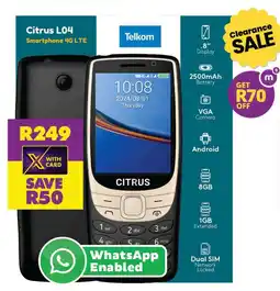 Shoprite Citrus L04 Smartphone 4G LTE offer