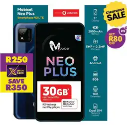 Shoprite Mobicel Neo Plus Smartphone 4G LTE offer