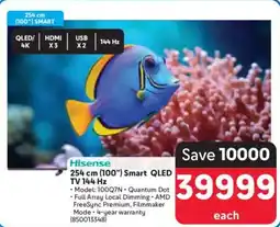 Makro Hisense 254 cm (100") Smart QLED TV 144 Hz offer