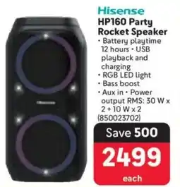 Makro Hisense HP160 Party Rocket Speaker offer