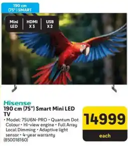 Makro Hisense 190 cm (75") Smart Mini LED TV offer