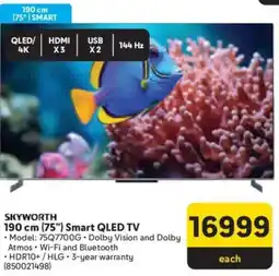 Makro SKYWORTH 190 cm (75") Smart QLED TV offer