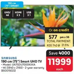 Makro SAMSUNG 190 cm (757) Smart UHD TV offer