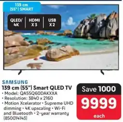 Makro SAMSUNG 139 cm (55") Smart QLED TV offer