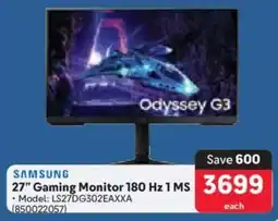 Makro SAMSUNG 27" Gaming Monitor 180 Hz 1 MS offer