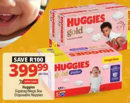 Checkers Huggies Gigabag/Mega Box Disposable Nappies offer