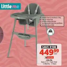 Checkers Little Me Basic 2-in-1 High Chair offer