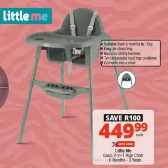 Checkers Little Me Basic 2-in-1 High Chair offer