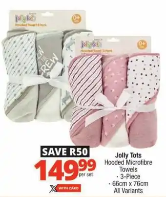 Checkers Jolly Tots Hooded Microfibre Towels offer