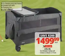 Checkers Little Me Co-Sleeper Camp cot offer