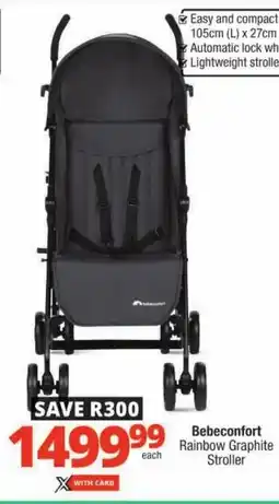 Checkers Bebeconfort Rainbow Graphite Stroller offer