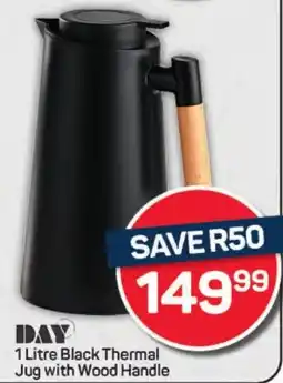 Pick n Pay Hypermarket DAY Black Thermal Jug with Wood Handle offer