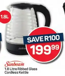 Pick n Pay Hypermarket Sunbeam Ribbed Glass Cordless Kettle offer