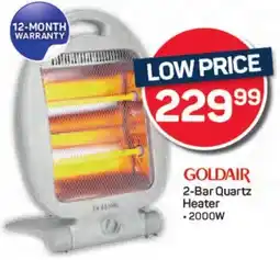 Pick n Pay Hypermarket GOLDAIR 2-Bar Quartz Heater offer