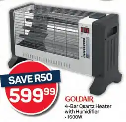 Pick n Pay Hypermarket GOLDAIR 4-Bar Quartz Heater with Humidifier offer