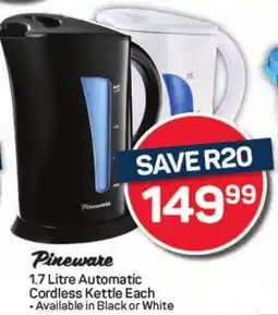 Pick n Pay Hypermarket Pineware Automatic Cordless Kettle Each offer